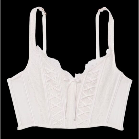 Victoria’s Secret DREAM ANGELS Unlined Lace-Up Corset Top in the Size Large - Picture 2 of 7